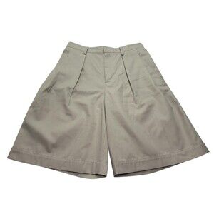 Men's Mackage Delmar Pleated Cotton Blend Twill Shorts 11" Size 32 Beige